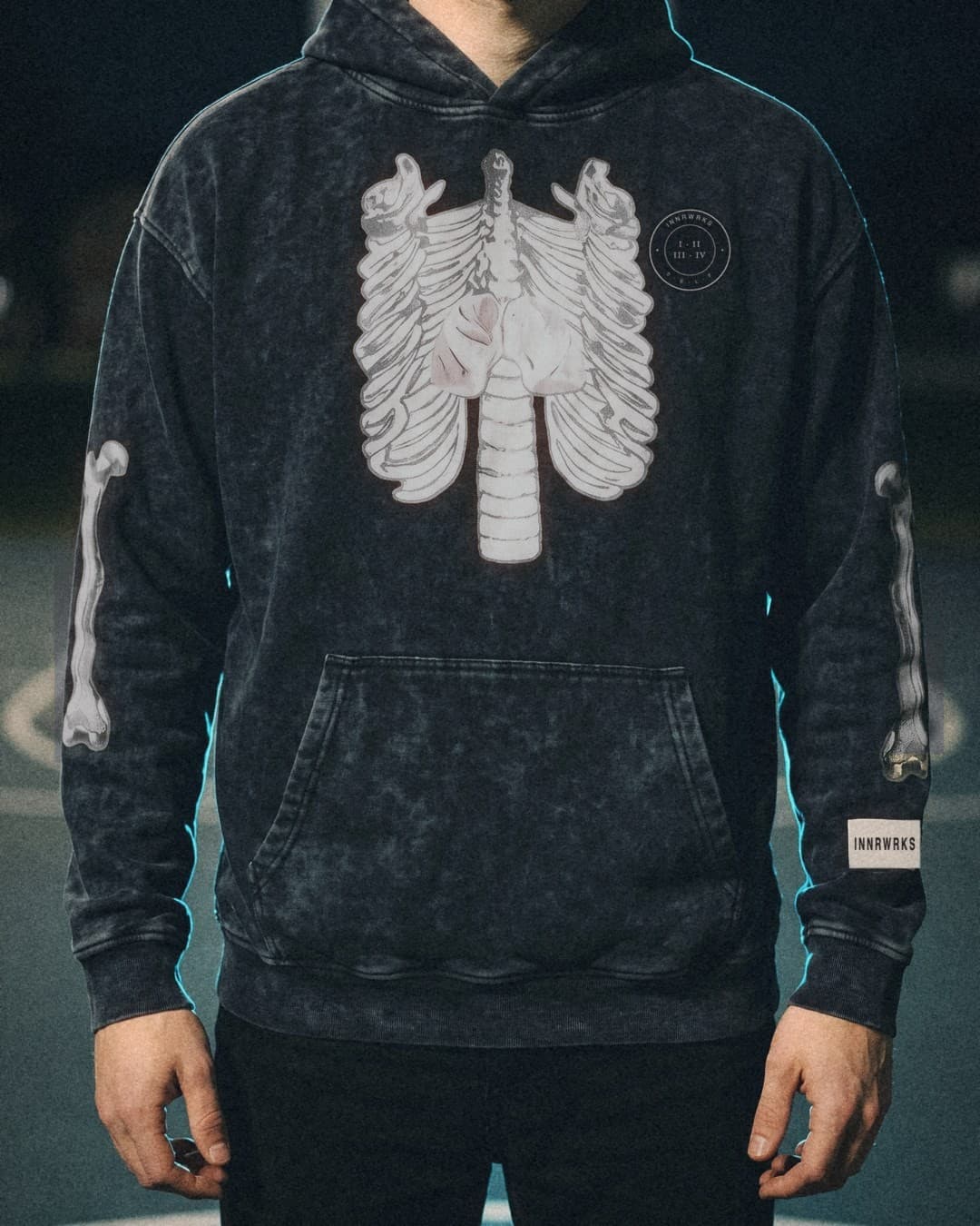 The INNRWRKS hoodie, worn